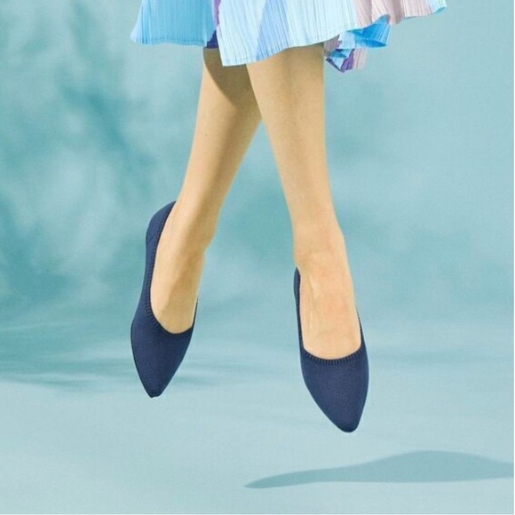 Vivaia Navy Blue Pointed Toe Ballet Flats EU 39 US Size 8.5 - Picture 12 of 12